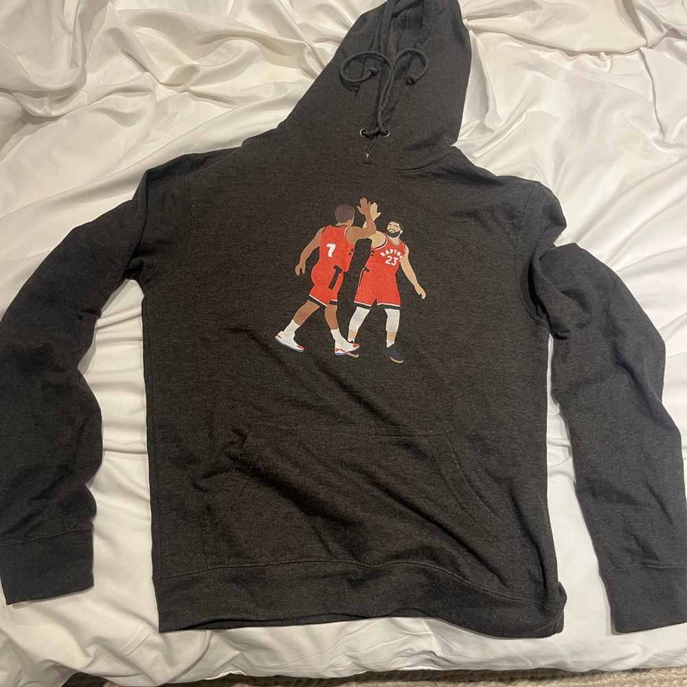 Men's grey Raptor Graphic Hoodie - Lowry and VanVleet original design